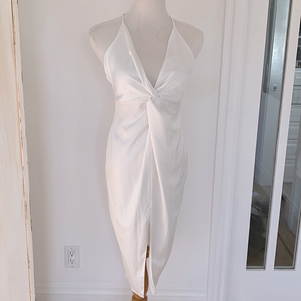 White semi backless dress. Sz 4